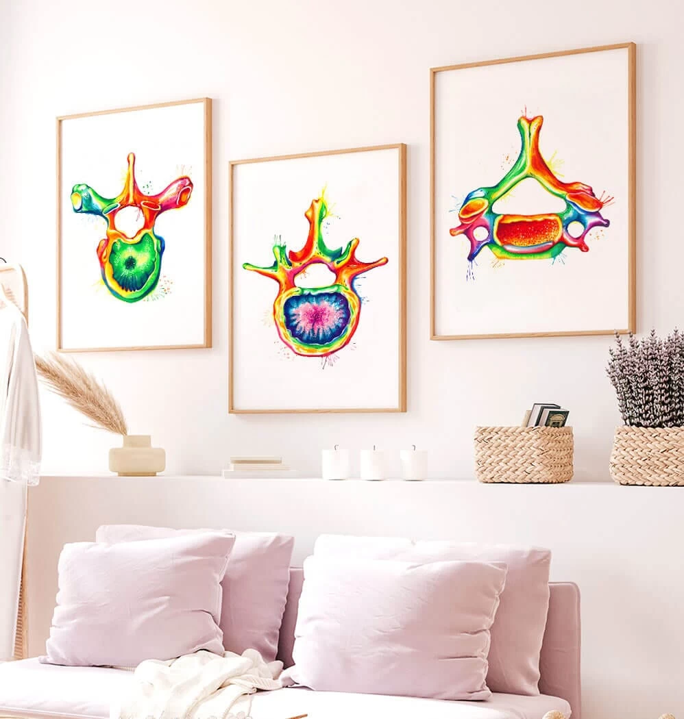 Cervical Vertebra - Watercolor Splash 5 Cervical Vertebra - Watercolor Splash - Image 3