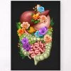 Digestive System - Floral - Black