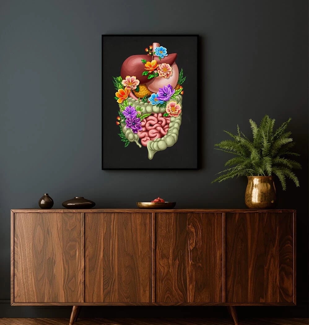 Digestive System - Floral - Black 4 Digestive System - Floral - Black - Image 2