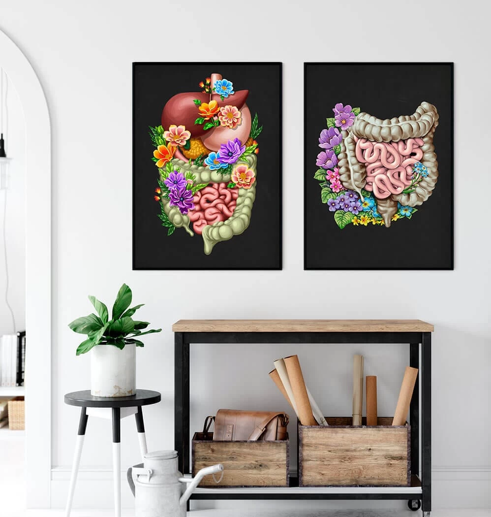 Digestive System - Floral - Black 5 Digestive System - Floral - Black - Image 3