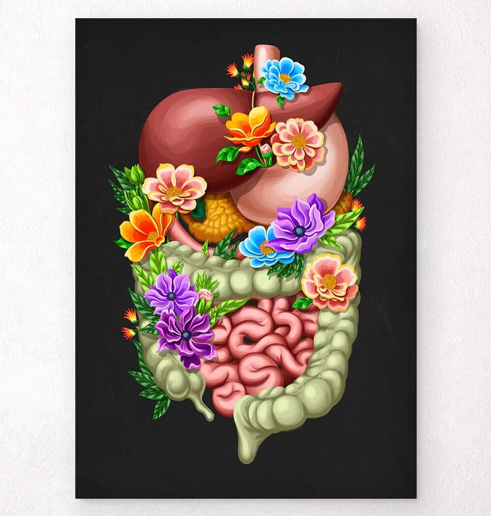 Digestive System - Floral - Black 3 Digestive System - Floral - Black