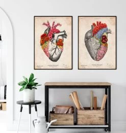 Anatomical Heart - Floral - Vintage -Codex Anatomicus Shop LPA751 3