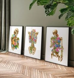 Skeleton Anatomy II - Floral - White -Codex Anatomicus Shop LPA755 3