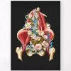 Iliacus And Psoas Muscles - Floral - Black -Codex Anatomicus Shop LPA757