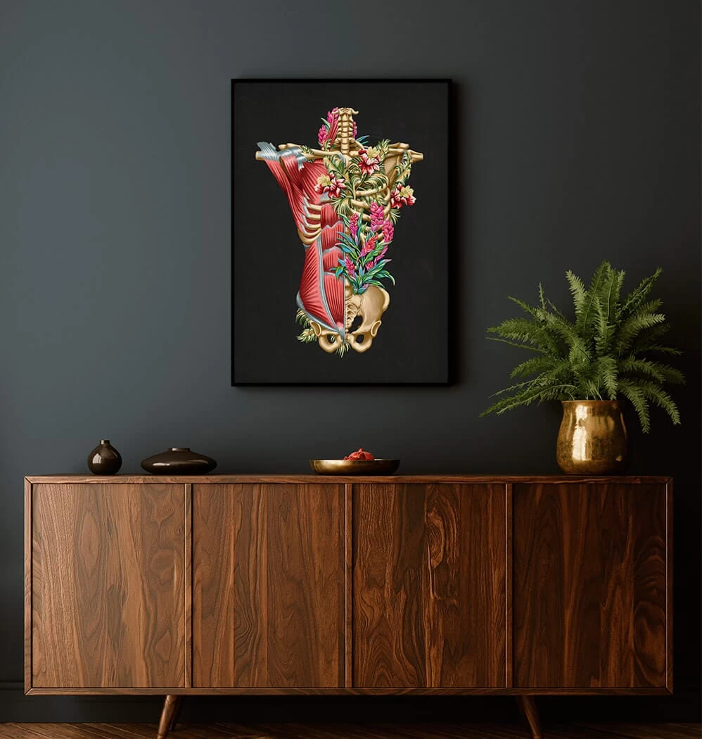 Torso Muscles & Bones - Floral - Black 4 Torso Muscles & Bones - Floral - Black - Image 2