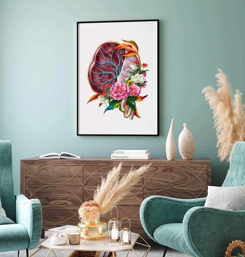 Placenta Anatomy - Floral - White 4 Placenta Anatomy - Floral - White - Image 2