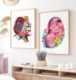 Placenta Anatomy - Floral - White 7 Placenta Anatomy - Floral - White -Codex Anatomicus Shop LPA787 3