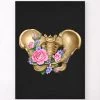 Female Pelvis Anatomy - Floral - Black