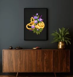 Vestibular System - Floral - Black -Codex Anatomicus Shop LPA801 2