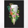 Tooth Anatomy III - Floral - Black