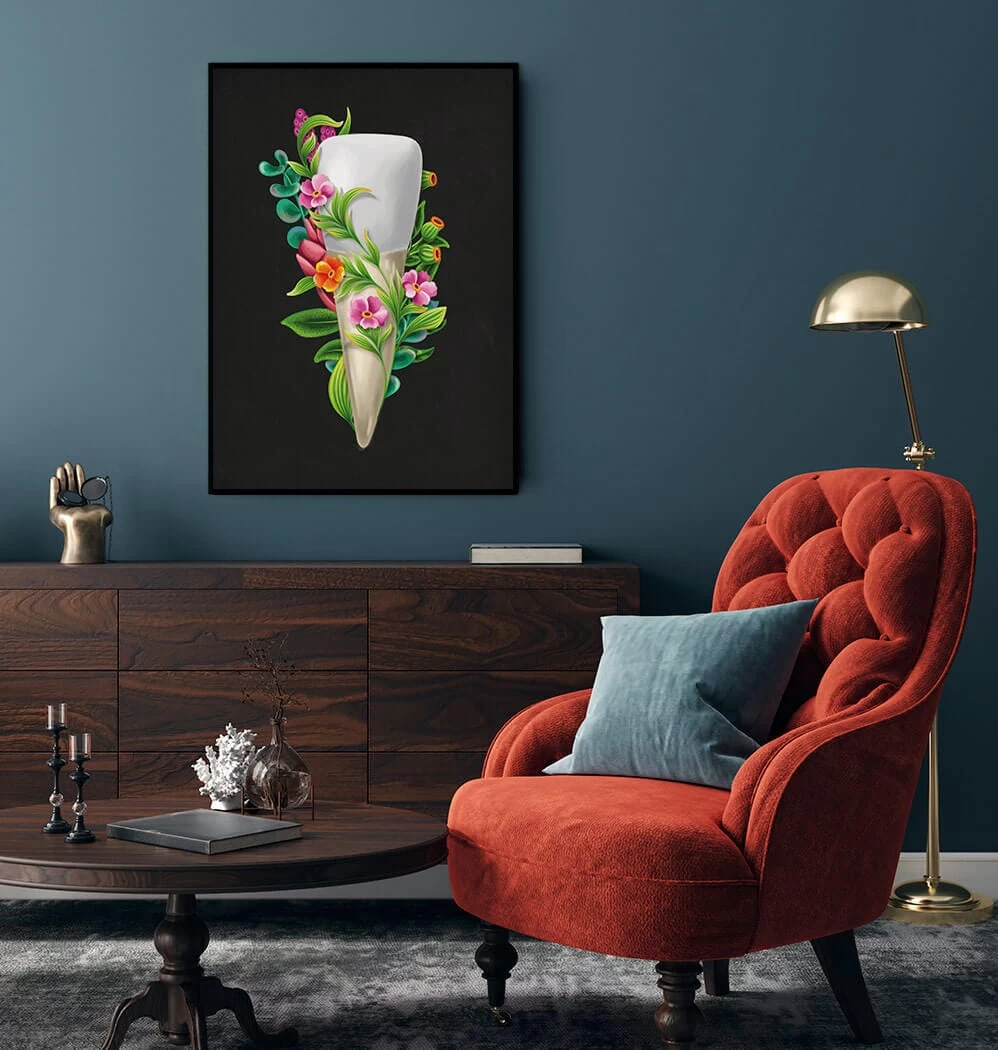 Tooth Anatomy III - Floral - Black 4 Tooth Anatomy III - Floral - Black - Image 2