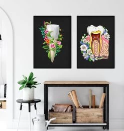 Tooth Anatomy III - Floral - Black 7 Tooth Anatomy III - Floral - Black -Codex Anatomicus Shop LPA802 3
