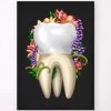 Tooth Anatomy IV - Floral - Black
