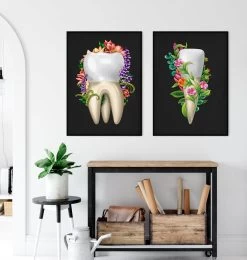 Tooth Anatomy IV - Floral - Black 7 Tooth Anatomy IV - Floral - Black -Codex Anatomicus Shop LPA822 3