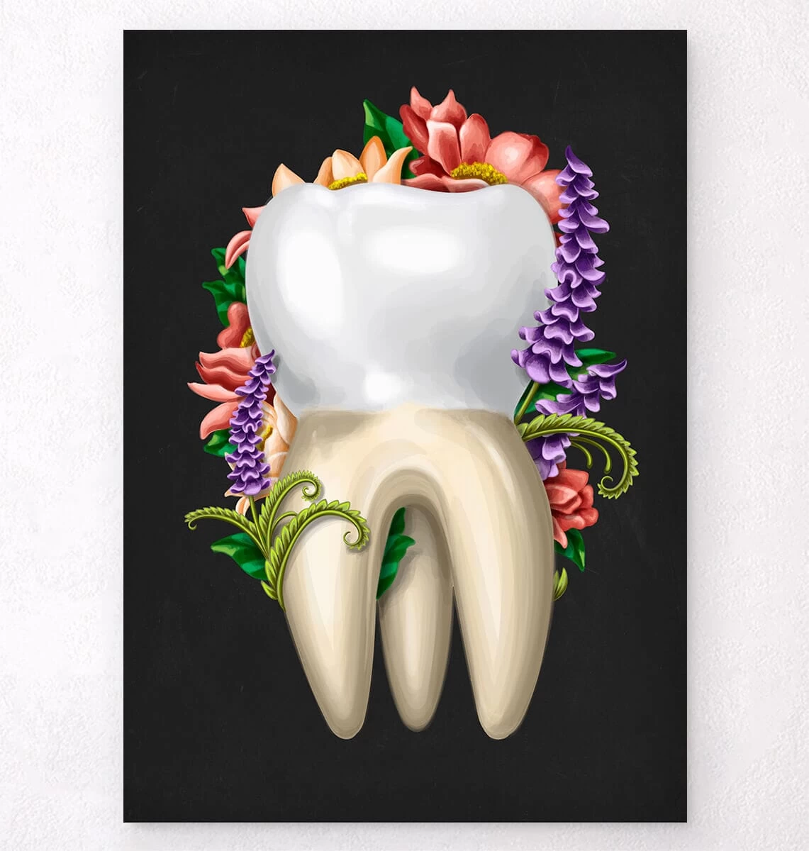 Tooth Anatomy IV - Floral - Black 3 Tooth Anatomy IV - Floral - Black
