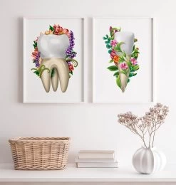 Tooth Anatomy IV - Floral - White -Codex Anatomicus Shop LPA823 3