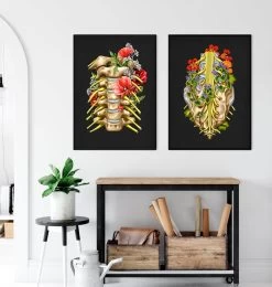 Sacral Nerves - Floral - Black -Codex Anatomicus Shop LPA829 3