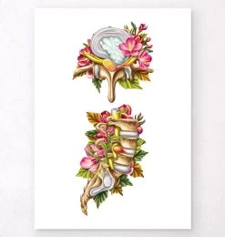 Herniated Disc - Floral - White
