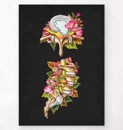 Herniated Disc - Floral - Black