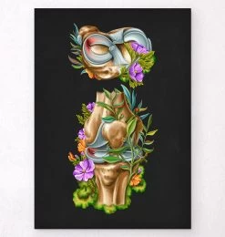 Meniscus Tear Anatomy - Floral - Black