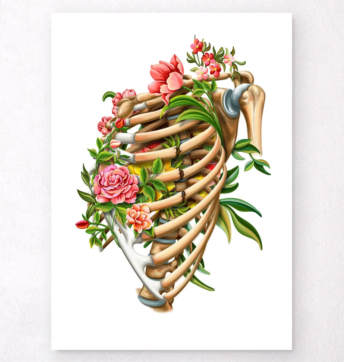 Rib Fracture - Floral - White 3 Rib Fracture - Floral - White
