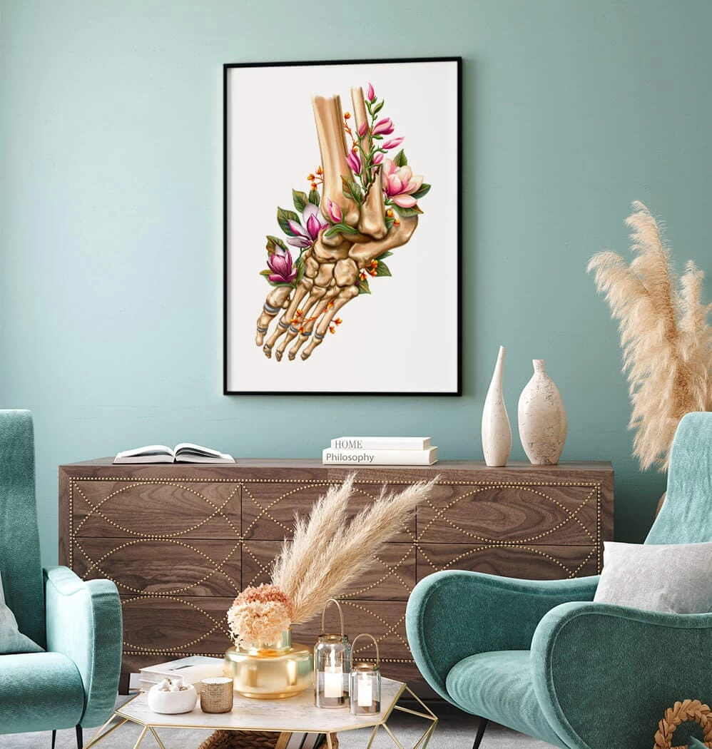 Ankle Fracture - Floral - White 4 Ankle Fracture - Floral - White - Image 2