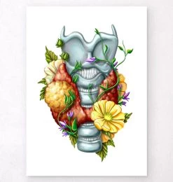 Thyroid Adenoma - Floral - White