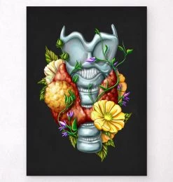 Thyroid Adenoma - Floral - Black