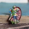 Kidney With Flowers - Enamel Pin 2 Kidney With Flowers - Enamel Pin -Codex Anatomicus Shop PINCA003 kidney