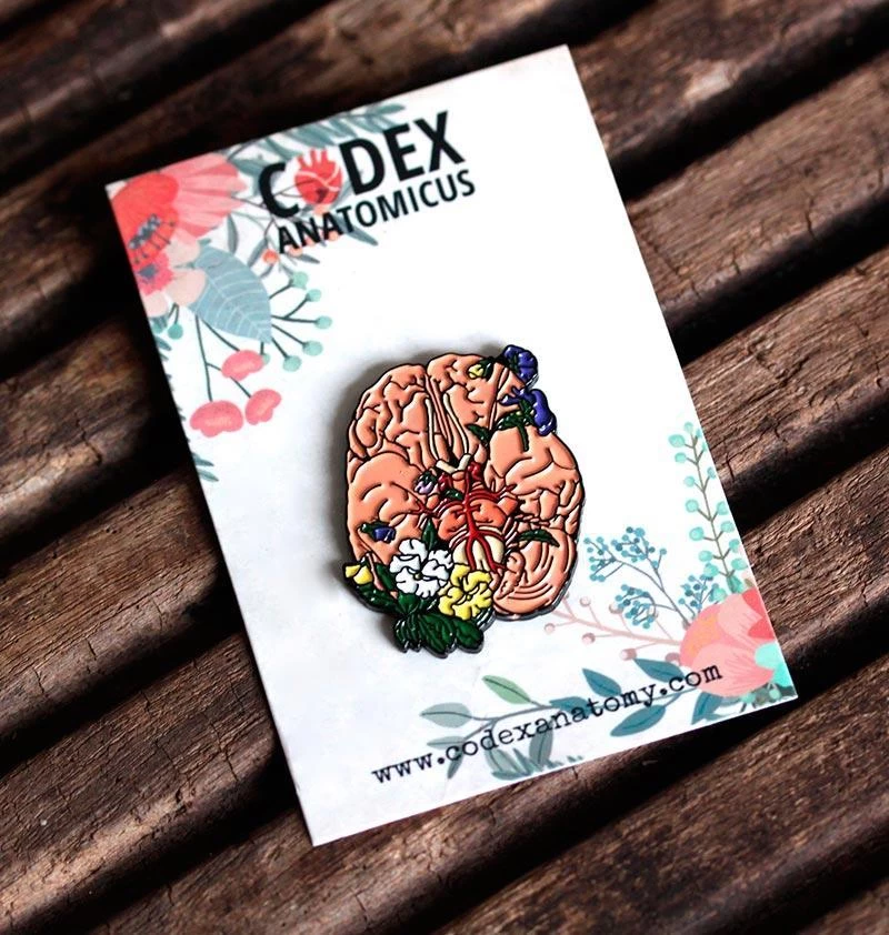 Brain With Flowers - Enamel Pin 4 Brain With Flowers - Enamel Pin - Image 2
