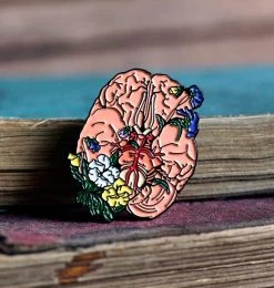 Brain With Flowers - Enamel Pin