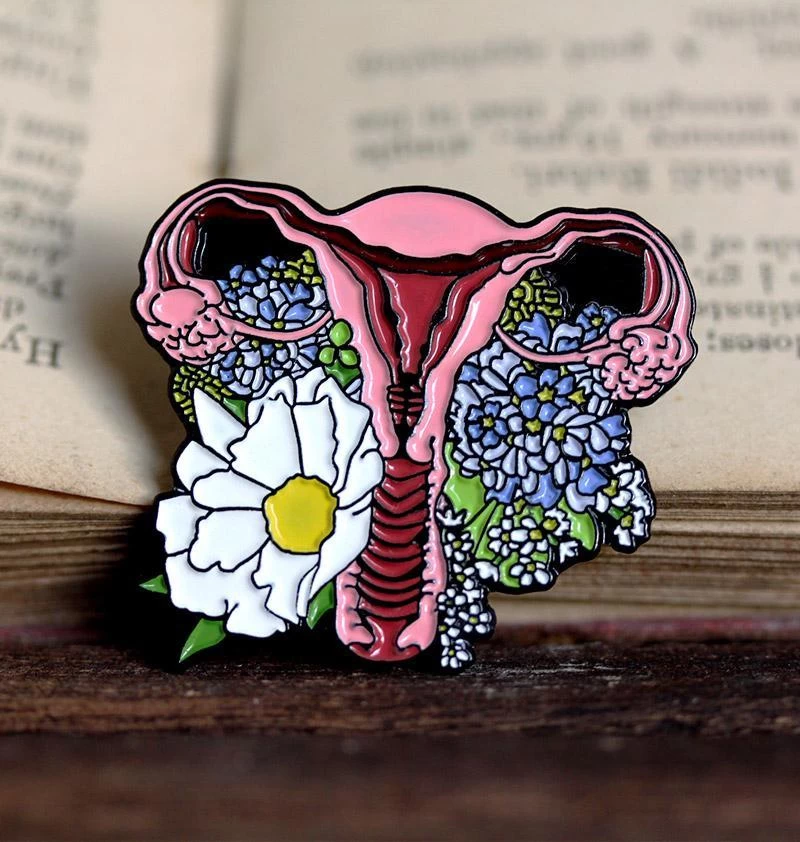 Uterus With Flowers - Enamel Pin 3 Uterus With Flowers - Enamel Pin