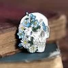 Skull With Flowers - Enamel Pin -Codex Anatomicus Shop PINCA007 skull