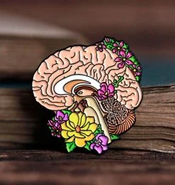 Brain With Flowers II - Enamel Pin