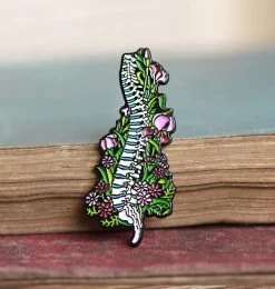 Spine With Flowers - Enamel Pin