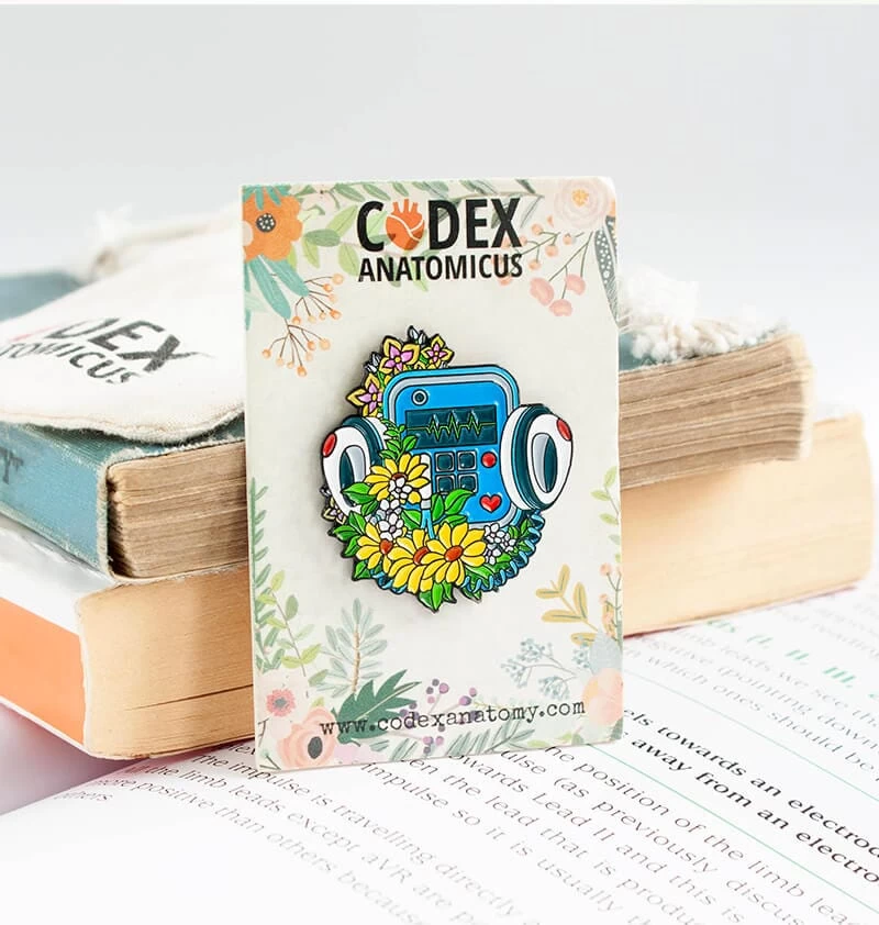 Defibrillator With Flowers - Enamel Pin 4 Defibrillator With Flowers - Enamel Pin - Image 2