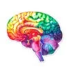 Brain Anatomy Sticker - Watercolor Splash