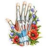 Hand Anatomy Sticker - Floral -Codex Anatomicus Shop ST039