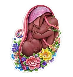 Fetus Sticker II - Floral