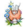 Thyroid Anatomy Sticker - Floral -Codex Anatomicus Shop ST055