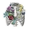Rib Cage Anatomy Sticker III - Floral