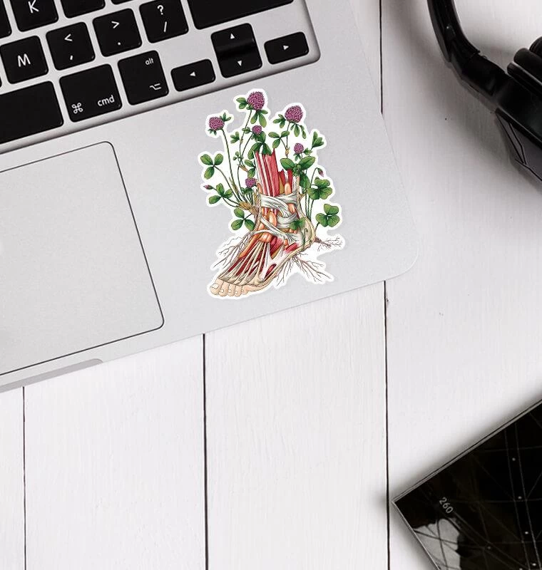Foot Anatomy Sticker II - Floral 4 Foot Anatomy Sticker II - Floral - Image 2