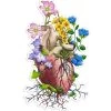 Heart Anatomy Sticker III - Floral 1 Heart Anatomy Sticker III - Floral -Codex Anatomicus Shop ST062