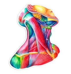 Neck Anatomy Sticker - Watercolor Splash