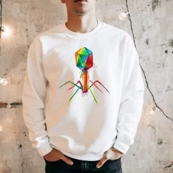 Bacteriophage Unisex Sweatshirt - Watercolor -Codex Anatomicus Shop Watercolor Designs Virus 2 sewta m 2