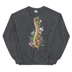 Spine Unisex Sweatshirt - Floral -Codex Anatomicus Shop mockup 01d925a5