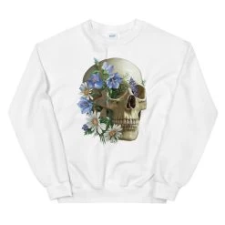 Skull Unisex Sweatshirt - Floral -Codex Anatomicus Shop mockup 0504effe