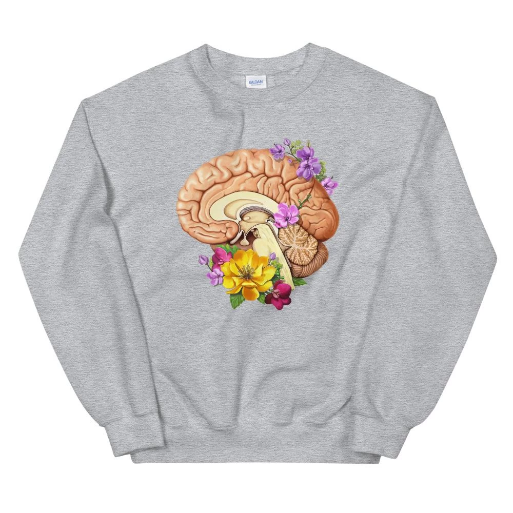 Brain II Unisex Sweatshirt - Floral 7 Brain II Unisex Sweatshirt - Floral - Image 5