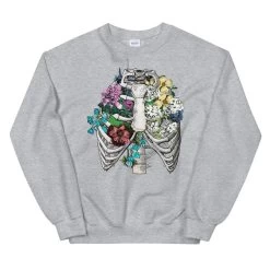 Ribcage II Unisex Sweatshirt - Floral -Codex Anatomicus Shop mockup 1f397ea1