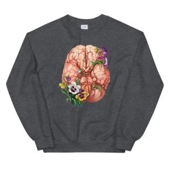 Brain Unisex Sweatshirt - Floral -Codex Anatomicus Shop mockup 2efad833
